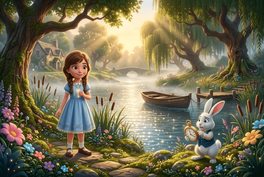 Personalized illustration — child returning home after a magical adventure